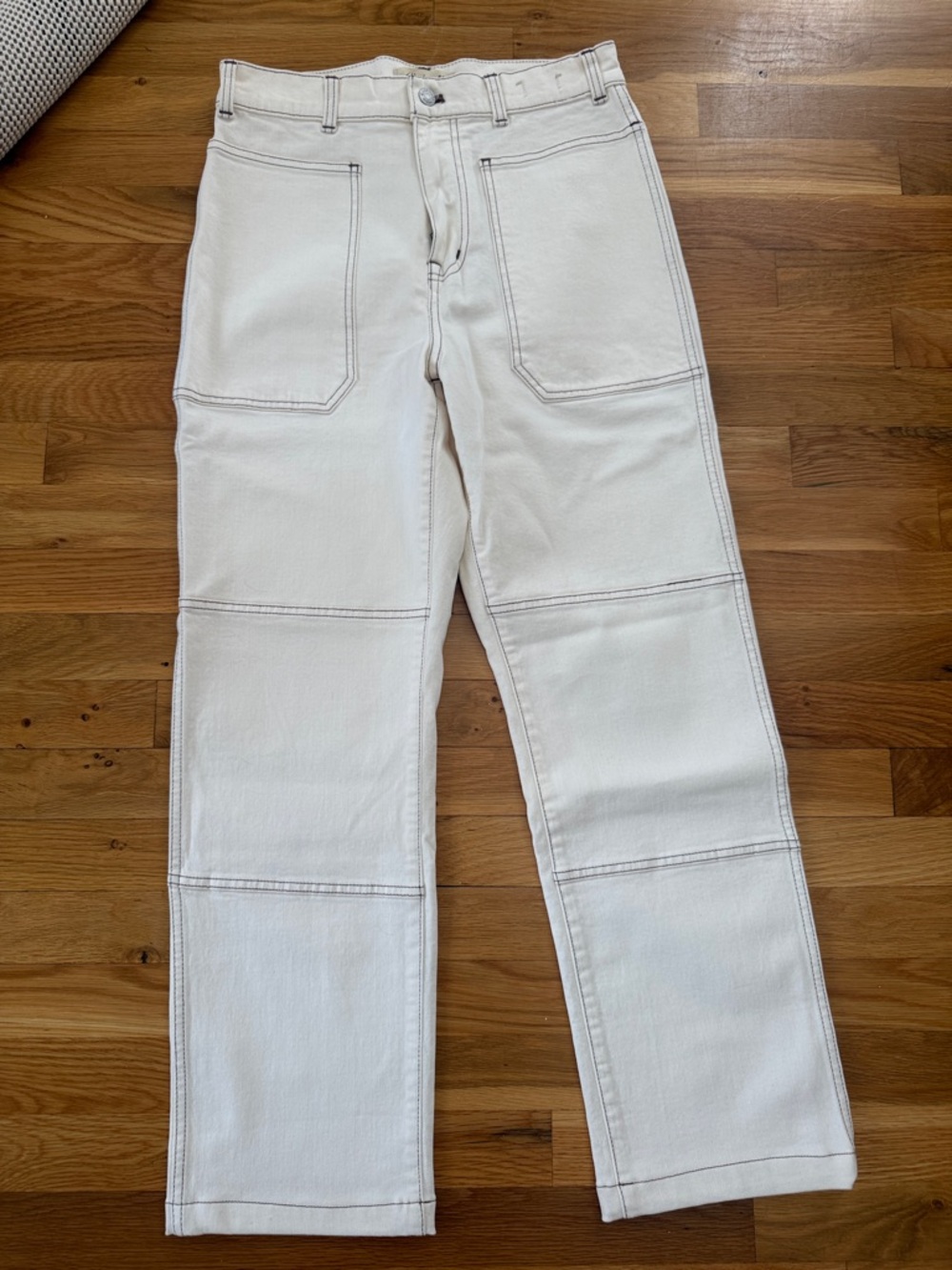 NWT Madewell Cream Straight-Leg 90’s Jeans